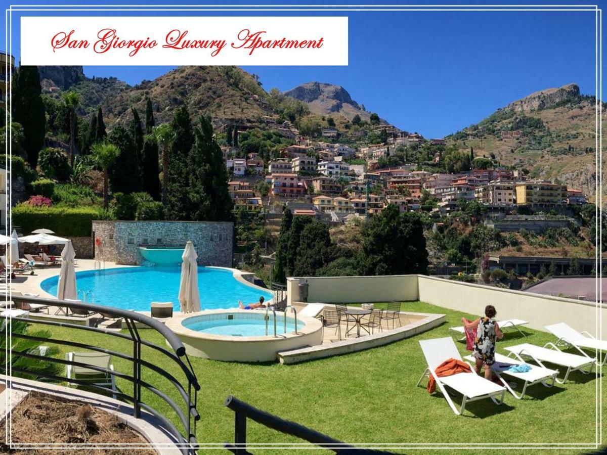 San Giorgio Luxury Apartment Taormina-Panoramic Pool & Parking Space מראה חיצוני תמונה