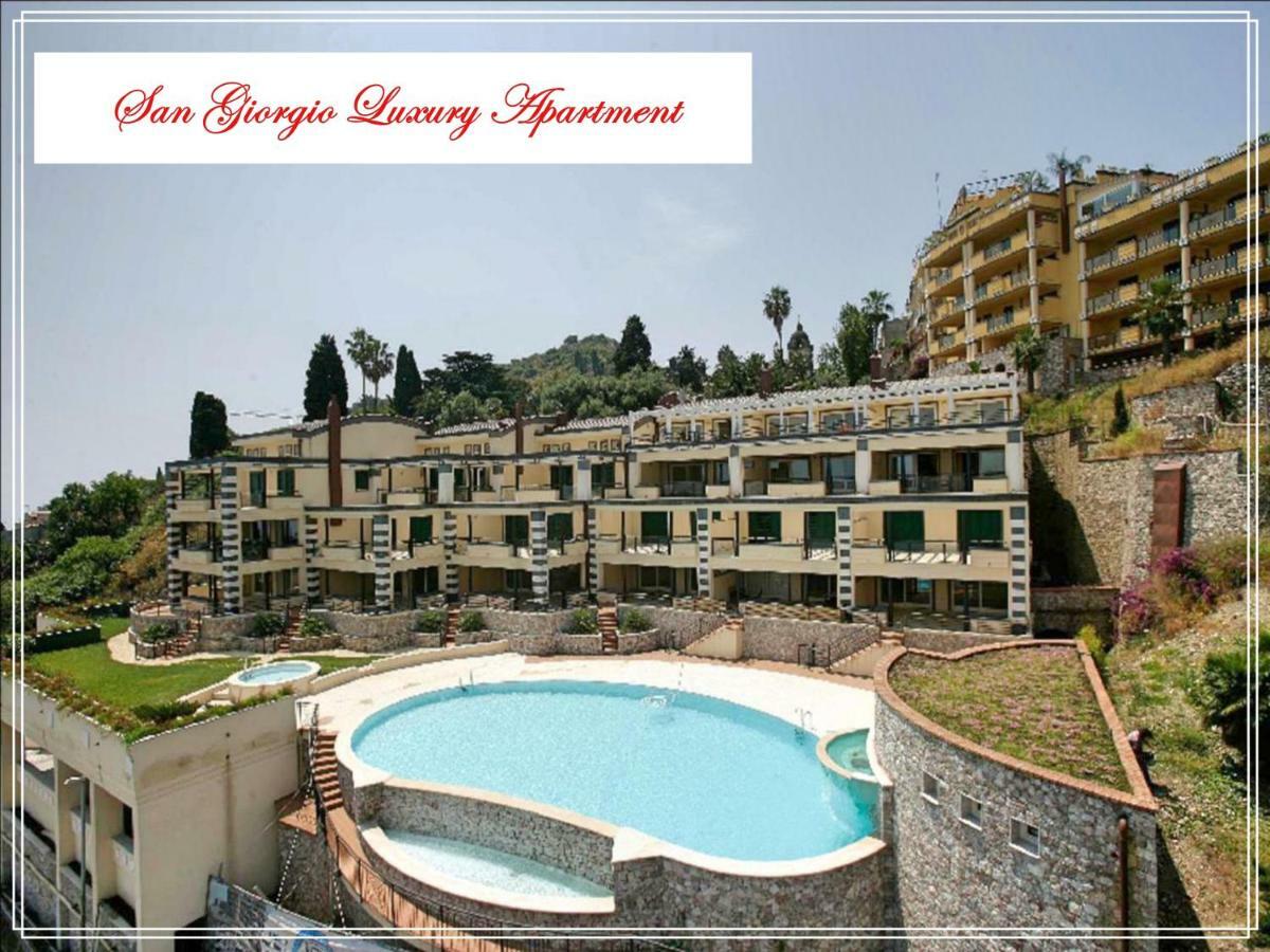 San Giorgio Luxury Apartment Taormina-Panoramic Pool & Parking Space מראה חיצוני תמונה
